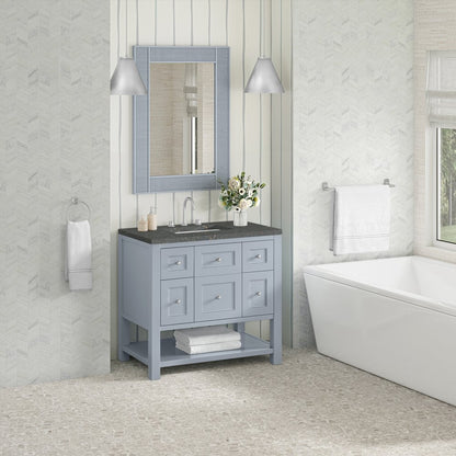 James Martin - Breckenridge 36" Single Vanity, Serenity Blue, w/ 3 CM Parisien Bleu Quartz Top - 330-V36-SRB-3PBL view 4