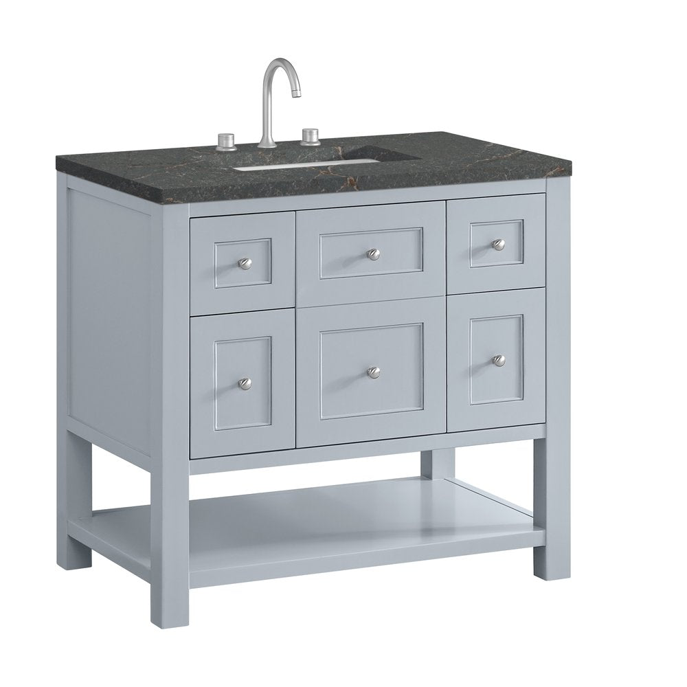 James Martin - Breckenridge 36" Single Vanity, Serenity Blue, w/ 3 CM Parisien Bleu Quartz Top - 330-V36-SRB-3PBL view 10