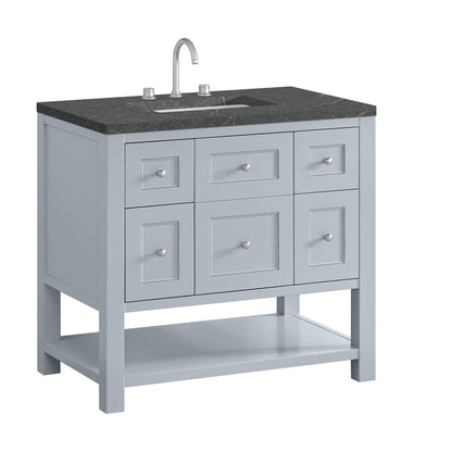 James Martin - Breckenridge 36" Single Vanity, Serenity Blue, w/ 3 CM Parisien Bleu Quartz Top - 330-V36-SRB-3PBL view 10