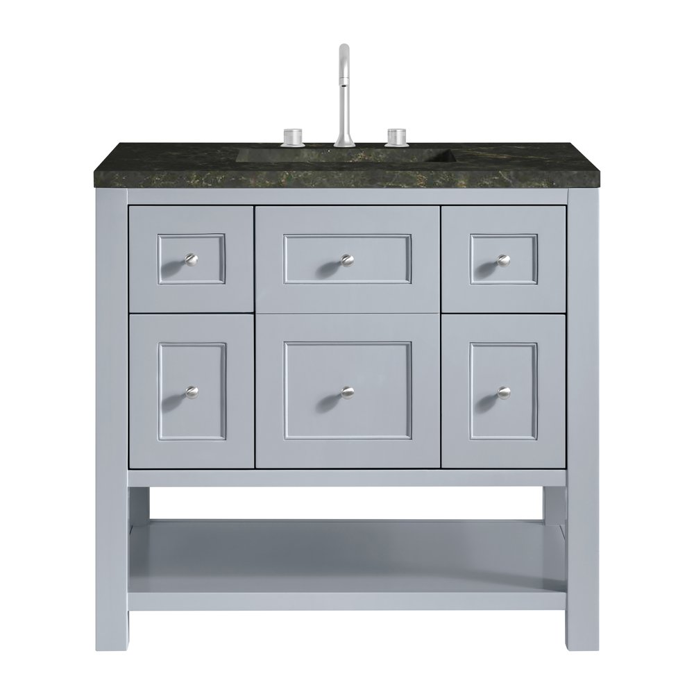 James Martin - Breckenridge 36" Single Vanity, Serenity Blue, w/ 3 CM Phantome Eclos Top - 330-V36-SRB-3PHT view 1