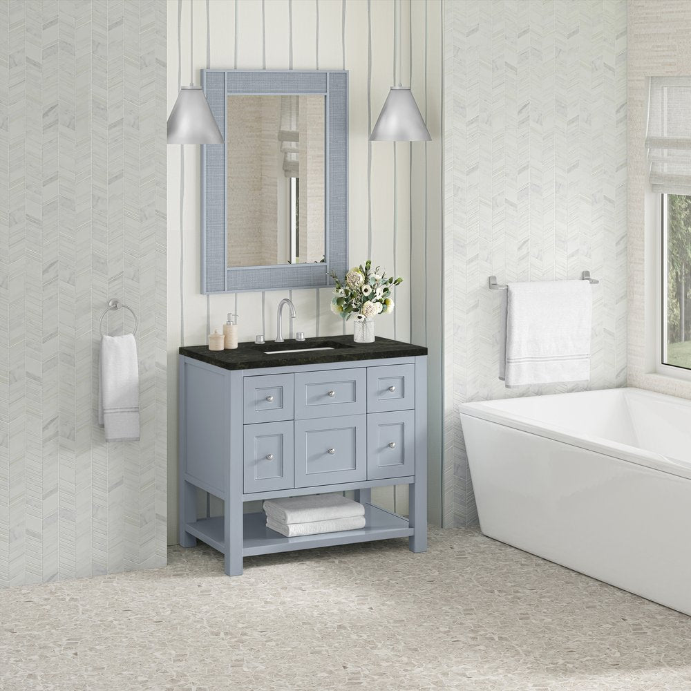 James Martin - Breckenridge 36" Single Vanity, Serenity Blue, w/ 3 CM Phantome Eclos Top - 330-V36-SRB-3PHT view 4
