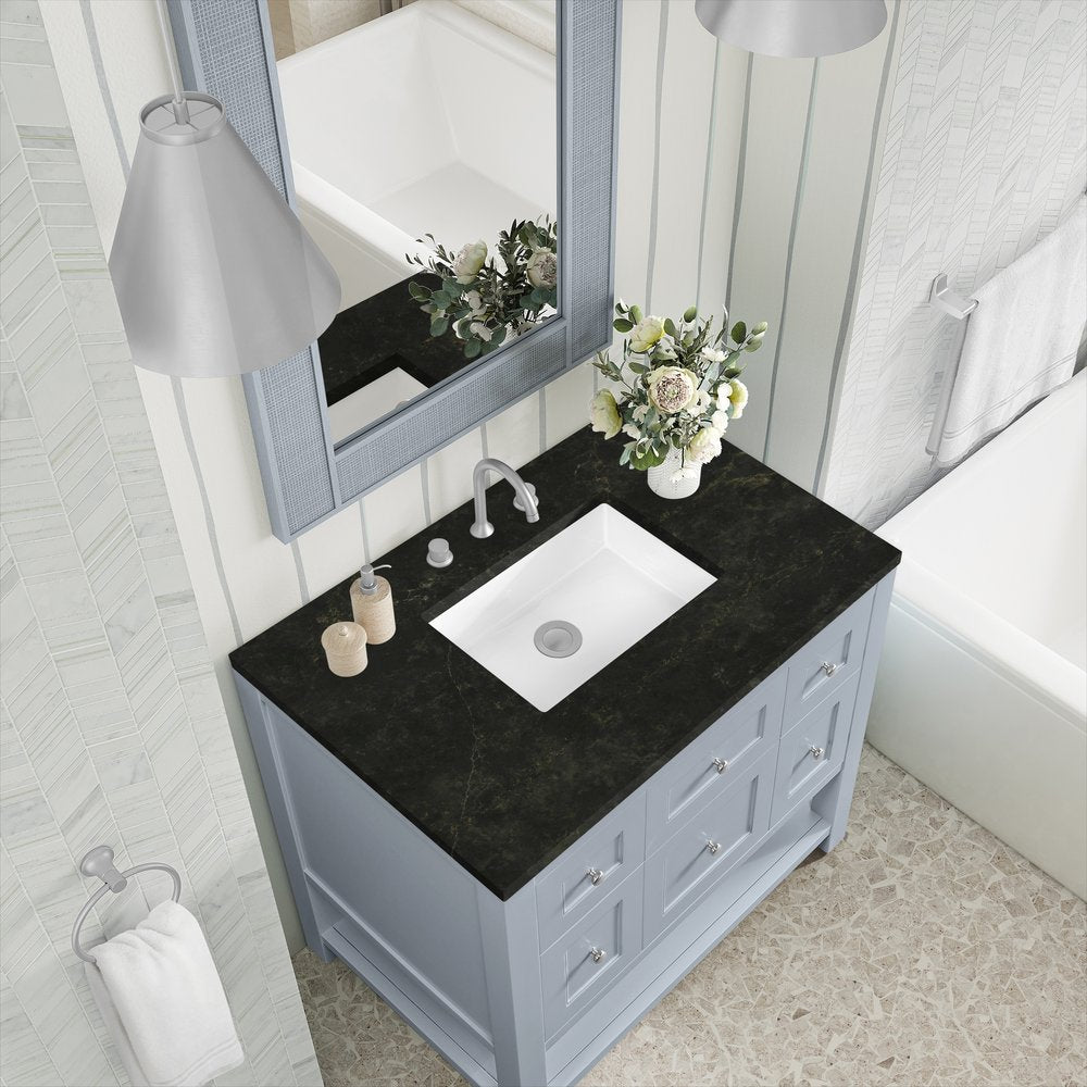 James Martin - Breckenridge 36" Single Vanity, Serenity Blue, w/ 3 CM Phantome Eclos Top - 330-V36-SRB-3PHT view 7
