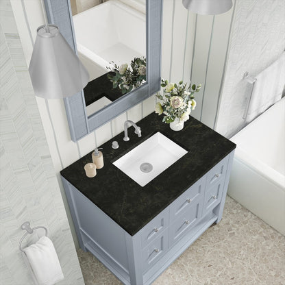 James Martin - Breckenridge 36" Single Vanity, Serenity Blue, w/ 3 CM Phantome Eclos Top - 330-V36-SRB-3PHT view 7