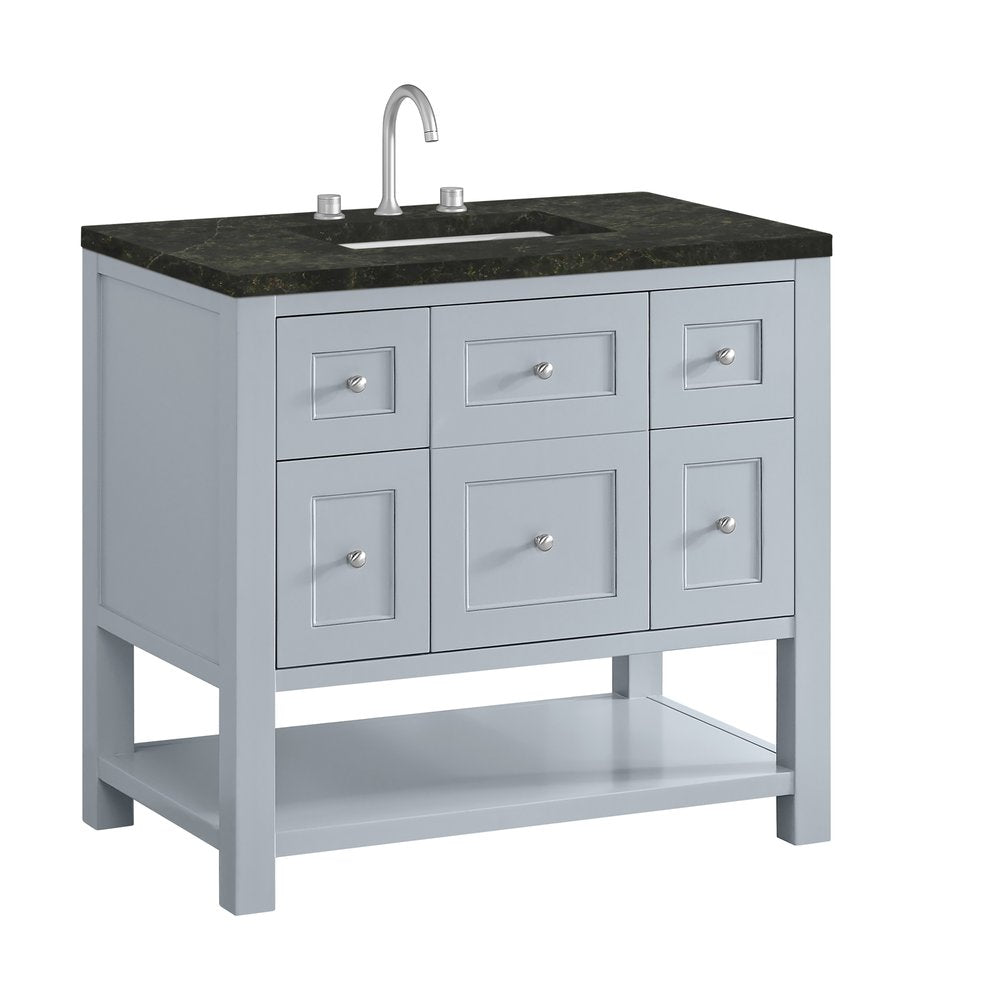 James Martin - Breckenridge 36" Single Vanity, Serenity Blue, w/ 3 CM Phantome Eclos Top - 330-V36-SRB-3PHT view 10