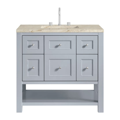 James Martin - Breckenridge 36" Single Vanity, Serenity Blue, w/ 3 CM Tajnar Eclos Top - 330-V36-SRB-3TJR view 1