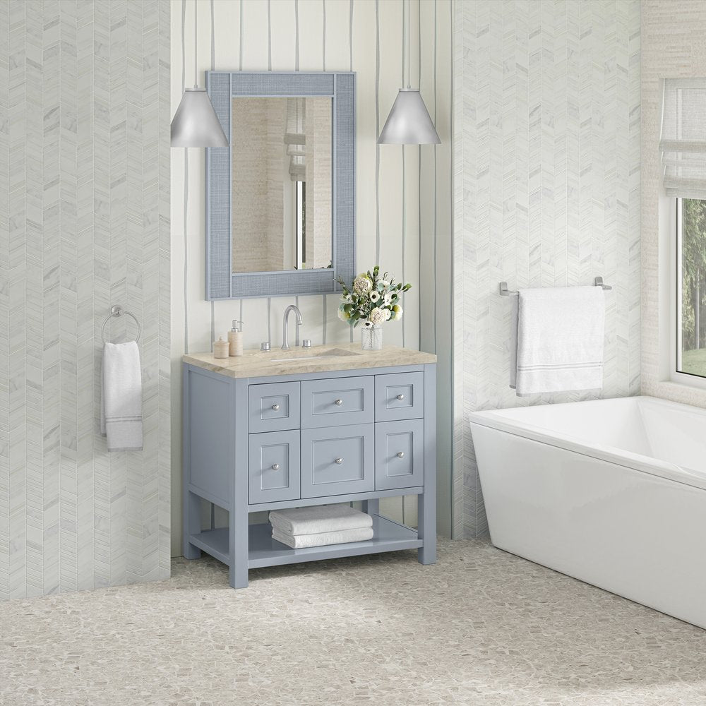 James Martin - Breckenridge 36" Single Vanity, Serenity Blue, w/ 3 CM Tajnar Eclos Top - 330-V36-SRB-3TJR view 4