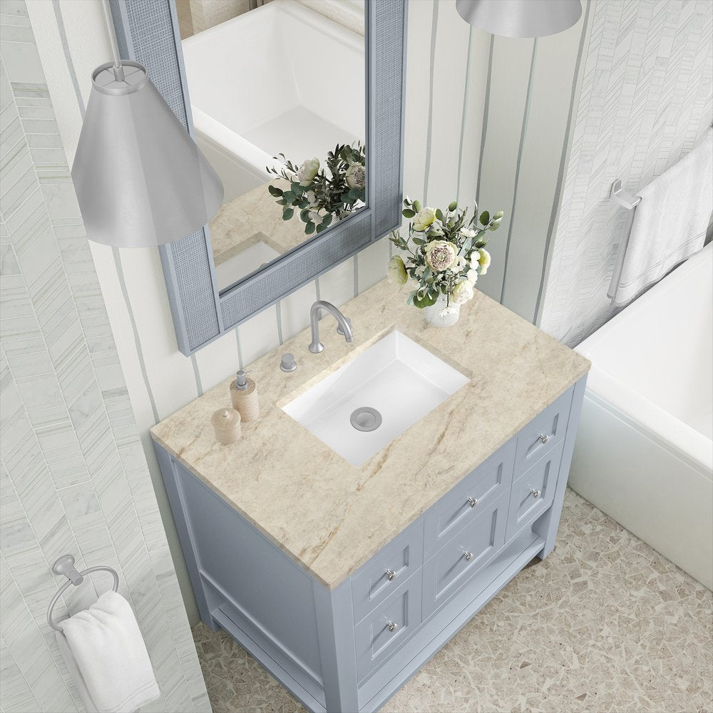 James Martin - Breckenridge 36" Single Vanity, Serenity Blue, w/ 3 CM Tajnar Eclos Top - 330-V36-SRB-3TJR view 7