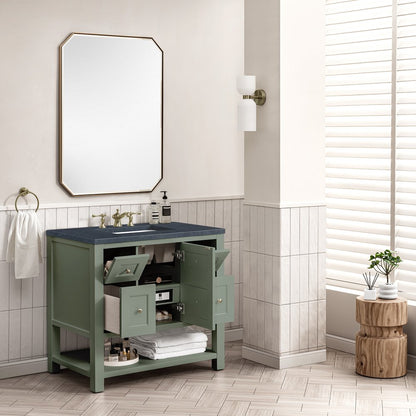 James Martin - Breckenridge 36" Single Vanity, Smokey Celadon w/ 3 CM Charcoal Soapstone Top - 330-V36-SC-3CSP view 5
