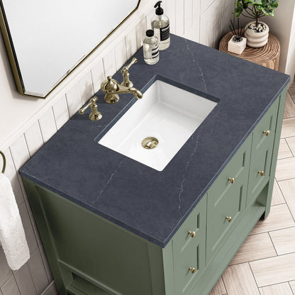 James Martin - Breckenridge 36" Single Vanity, Smokey Celadon w/ 3 CM Charcoal Soapstone Top - 330-V36-SC-3CSP view 7