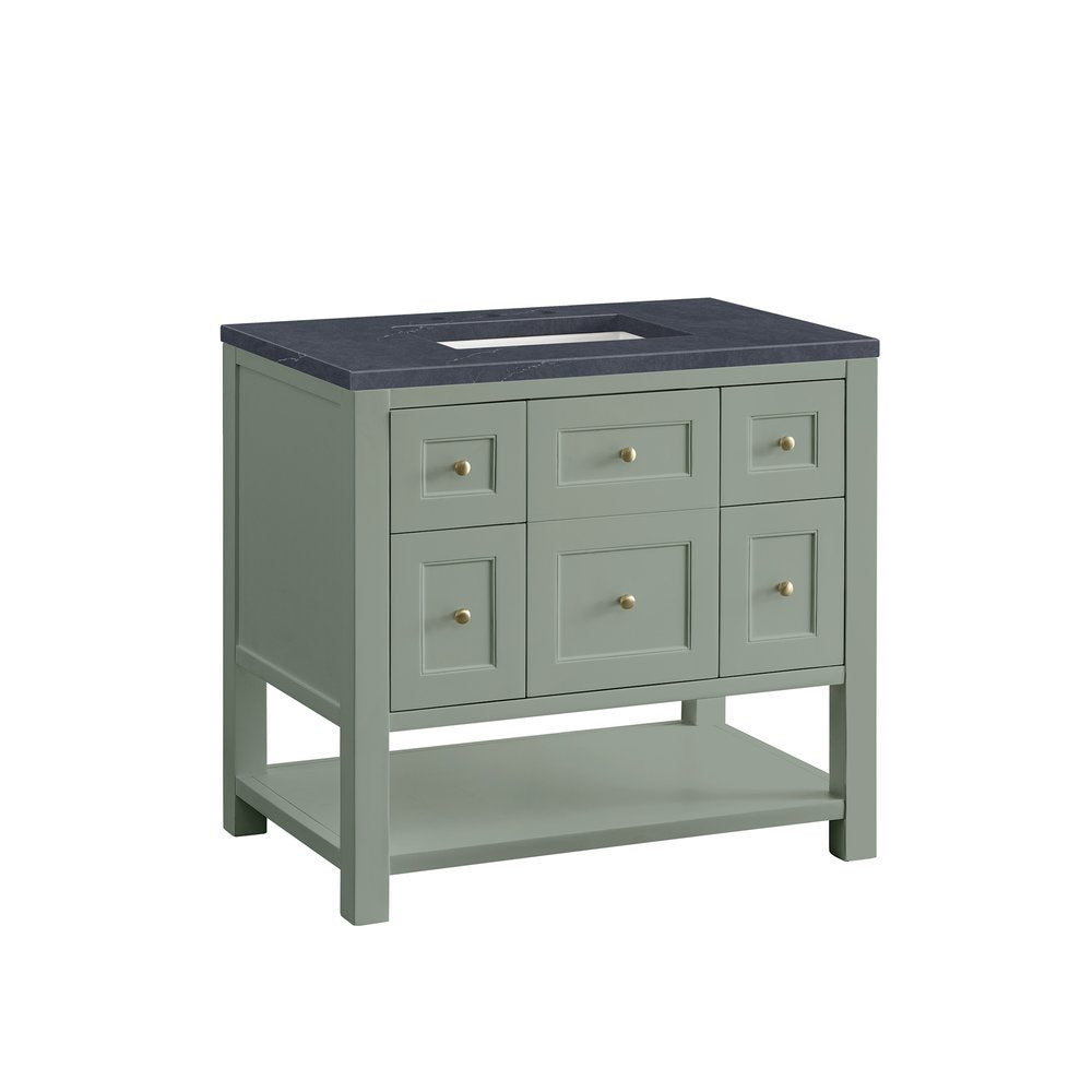 James Martin - Breckenridge 36" Single Vanity, Smokey Celadon w/ 3 CM Charcoal Soapstone Top - 330-V36-SC-3CSP view 10