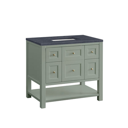 James Martin - Breckenridge 36" Single Vanity, Smokey Celadon w/ 3 CM Charcoal Soapstone Top - 330-V36-SC-3CSP view 10
