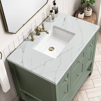 James Martin - Breckenridge 36" Single Vanity, Smokey Celadon w/ 3 CM Ethereal Noctis Top - 330-V36-SC-3ENC view 7