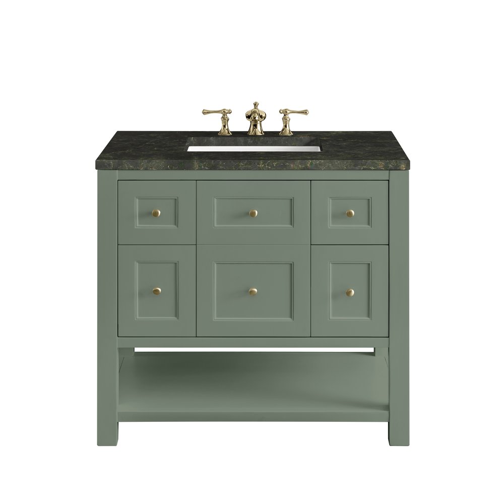 James Martin - Breckenridge 36" Single Vanity, Smokey Celadon, w/ 3 CM Phantome Eclos Top - 330-V36-SC-3PHT view 1