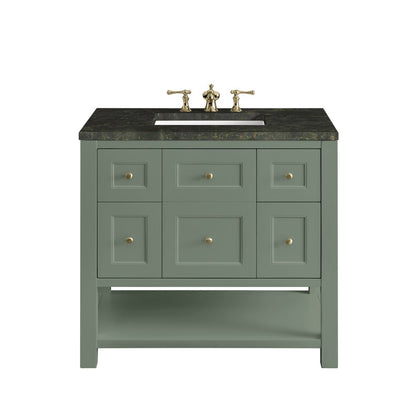 James Martin - Breckenridge 36" Single Vanity, Smokey Celadon, w/ 3 CM Phantome Eclos Top - 330-V36-SC-3PHT view 1
