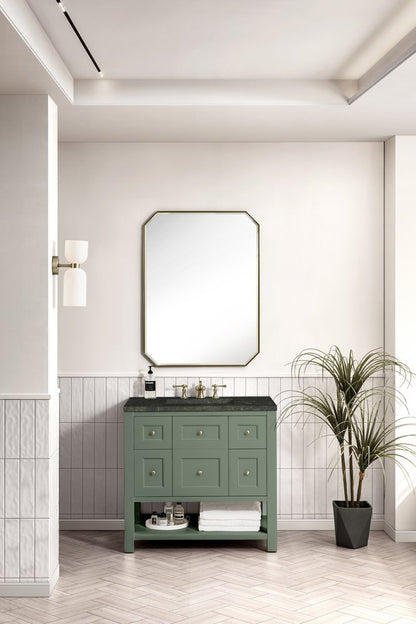 James Martin - Breckenridge 36" Single Vanity, Smokey Celadon, w/ 3 CM Phantome Eclos Top - 330-V36-SC-3PHT view 3