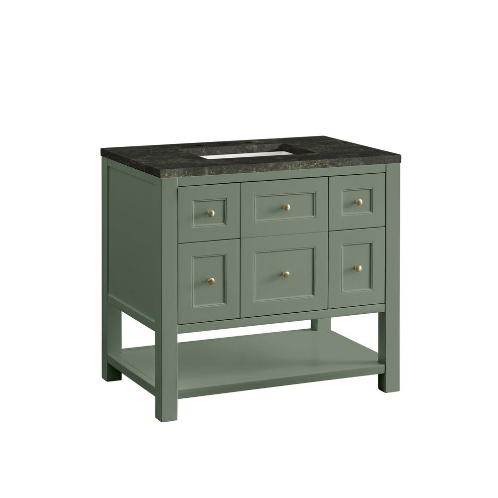 James Martin - Breckenridge 36" Single Vanity, Smokey Celadon, w/ 3 CM Phantome Eclos Top - 330-V36-SC-3PHT view 10