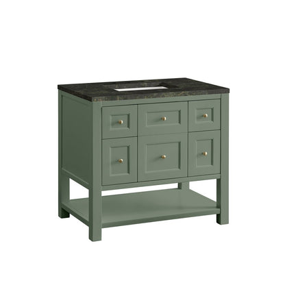 James Martin - Breckenridge 36" Single Vanity, Smokey Celadon, w/ 3 CM Phantome Eclos Top - 330-V36-SC-3PHT view 10
