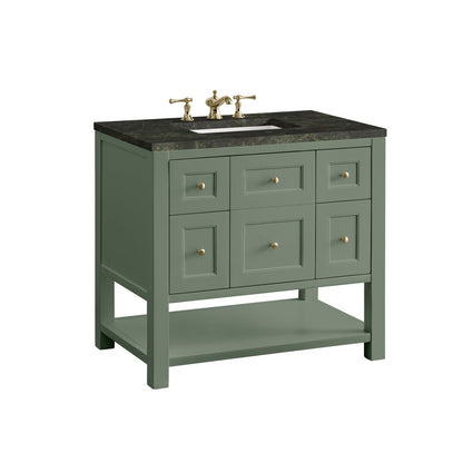 James Martin - Breckenridge 36" Single Vanity, Smokey Celadon, w/ 3 CM Phantome Eclos Top - 330-V36-SC-3PHT view 11