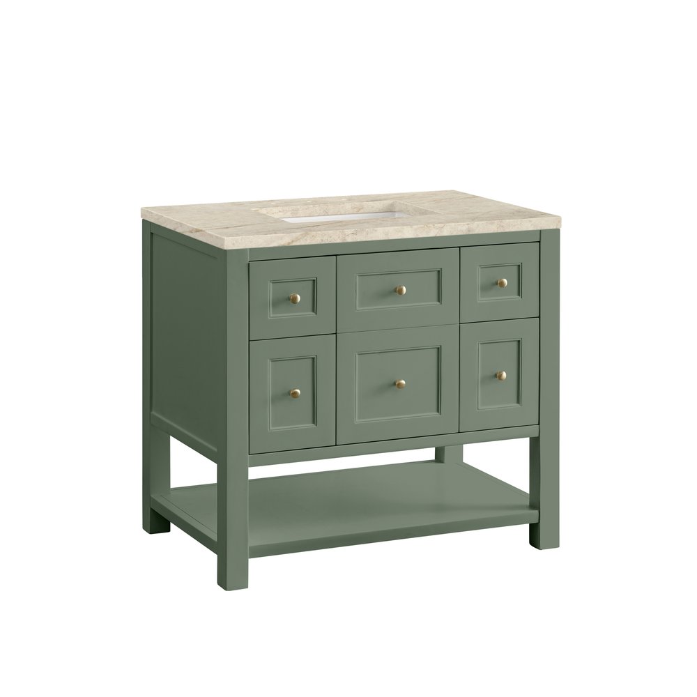 James Martin - Breckenridge 36" Single Vanity, Smokey Celadon, w/ 3 CM Tajnar Eclos Top - 330-V36-SC-3TJR view 10