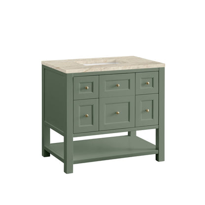 James Martin - Breckenridge 36" Single Vanity, Smokey Celadon, w/ 3 CM Tajnar Eclos Top - 330-V36-SC-3TJR view 10