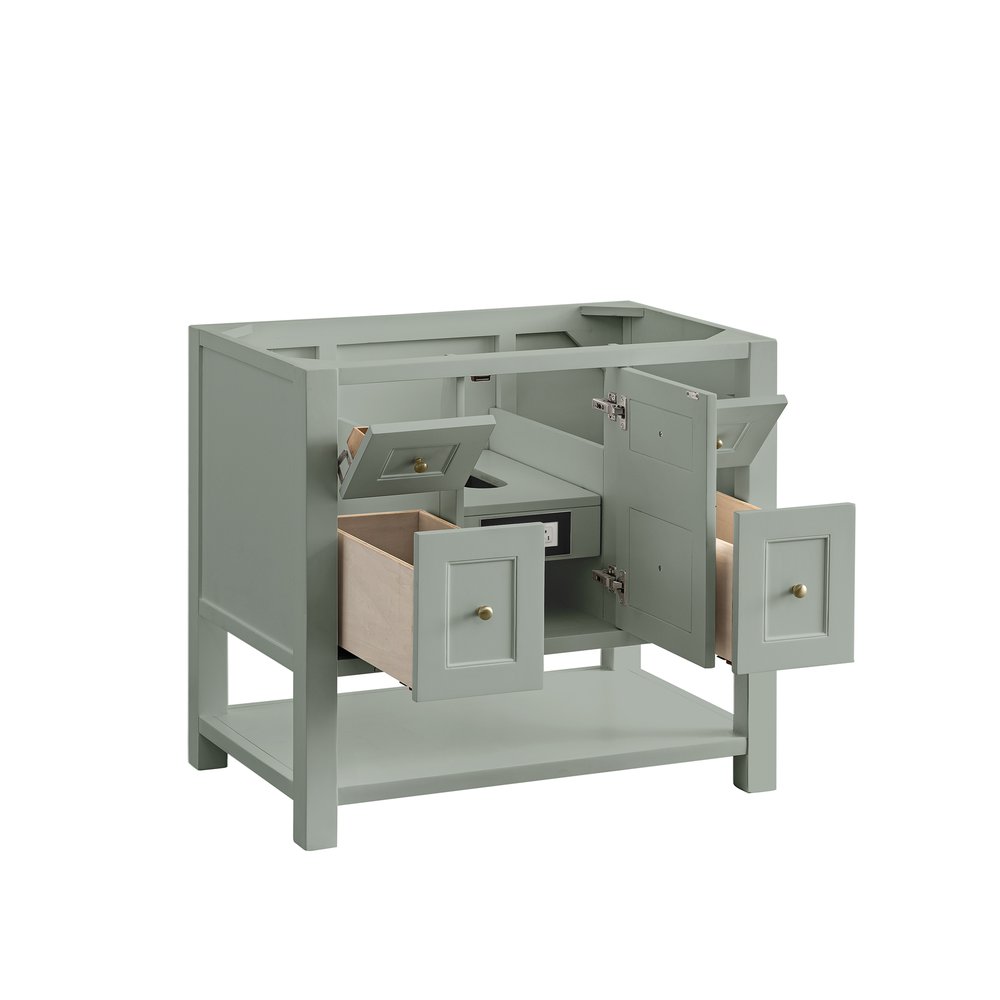 James Martin - Breckenridge 36" Single Vanity, Smokey Celadon w/ 3 CM White Zeus Top - 330-V36-SC-3WZ view 10