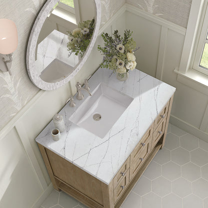 James Martin - Breckenridge 36" Single Vanity, Whitewashed Oak w/ 3 CM Ethereal Noctis Silestone Top - 330-V36-WWO-3ENC view 7