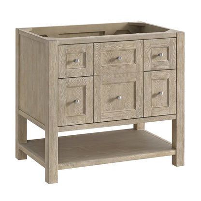 James Martin - Breckenridge 36" Single Vanity, Whitewashed Oak w/ 3 CM Lime Delight Silestone Top - 330-V36-WWO-3LDL view 2