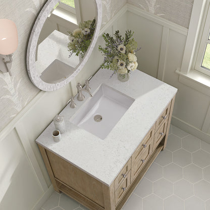James Martin - Breckenridge 36" Single Vanity, Whitewashed Oak w/ 3 CM Lime Delight Silestone Top - 330-V36-WWO-3LDL view 7