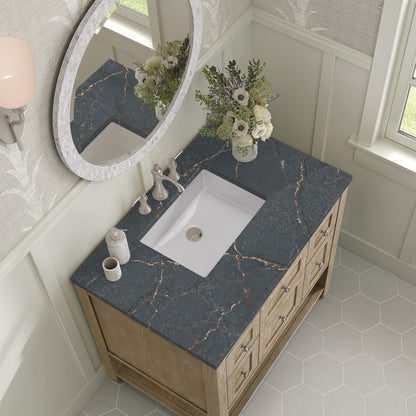 James Martin - Breckenridge 36" Single Vanity, Whitewashed Oak w/ 3 CM Parisien Bleu Silestone Top - 330-V36-WWO-3PBL view 7