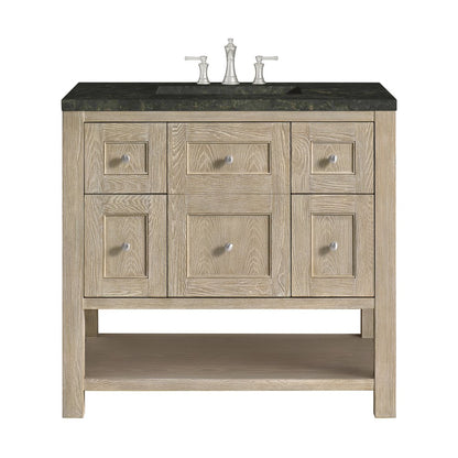 James Martin - Breckenridge 36" Single Vanity, Whitewashed Oak, w/ 3 CM Phantome Eclos Top - 330-V36-WWO-3PHT view 1