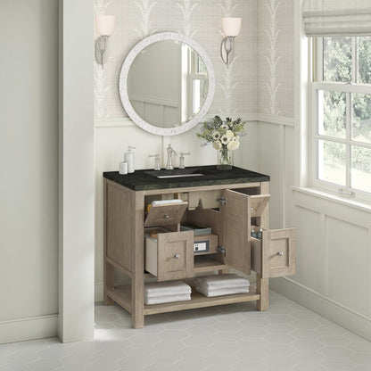 James Martin - Breckenridge 36" Single Vanity, Whitewashed Oak, w/ 3 CM Phantome Eclos Top - 330-V36-WWO-3PHT view 5