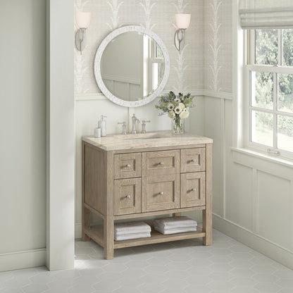 James Martin - Breckenridge 36" Single Vanity, Whitewashed Oak, w/ 3 CM Tajnar Eclos Top - 330-V36-WWO-3TJR view 4
