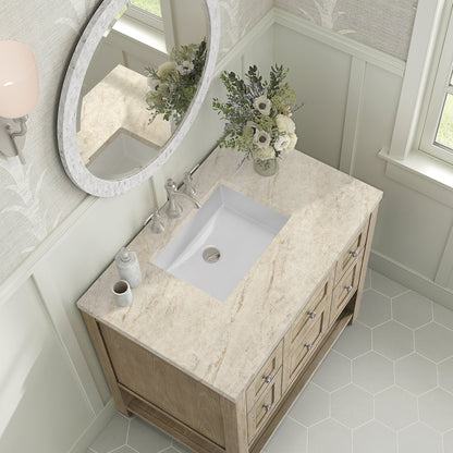 James Martin - Breckenridge 36" Single Vanity, Whitewashed Oak, w/ 3 CM Tajnar Eclos Top - 330-V36-WWO-3TJR view 7