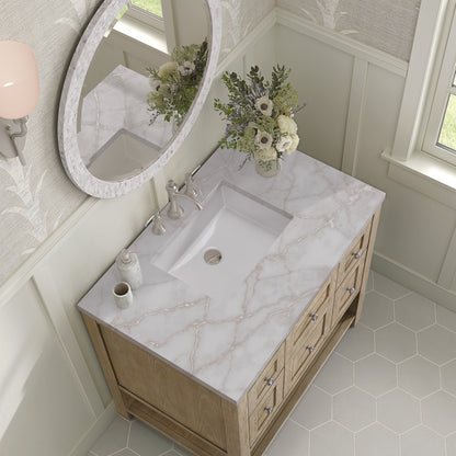James Martin - Breckenridge 36" Single Vanity, Whitewashed Oak w/ 3 CM Victorian Silver Silestone Top - 330-V36-WWO-3VSL view 7