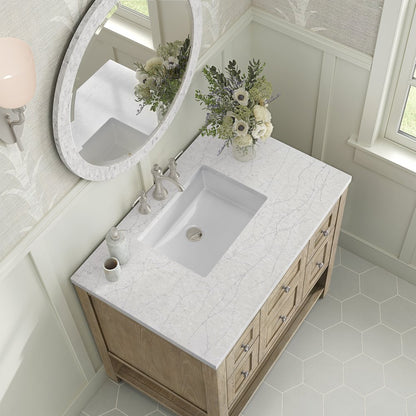 James Martin - Breckenridge 36" Single Vanity, Whitewashed Oak w/ 3 CM White Zeus Silestone Top - 330-V36-WWO-3WZ view 7