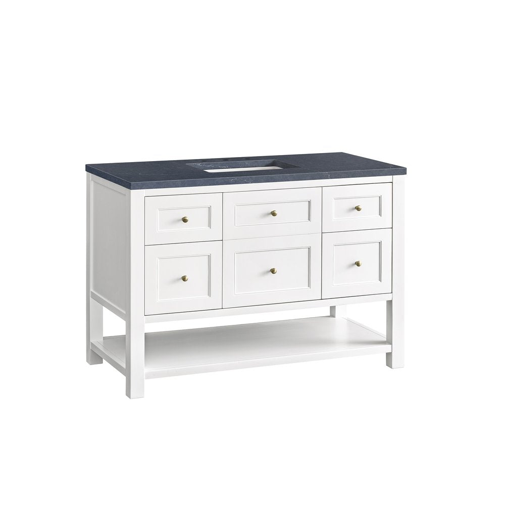 James Martin - Breckenridge 48" Single Vanity, Bright White w/ 3 CM Charcoal Soapstone Top - 330-V48-BW-3CSP view 10