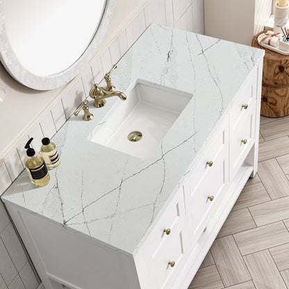 James Martin - Breckenridge 48" Single Vanity, Bright White w/ 3 CM Ethereal Noctis Top - 330-V48-BW-3ENC view 7