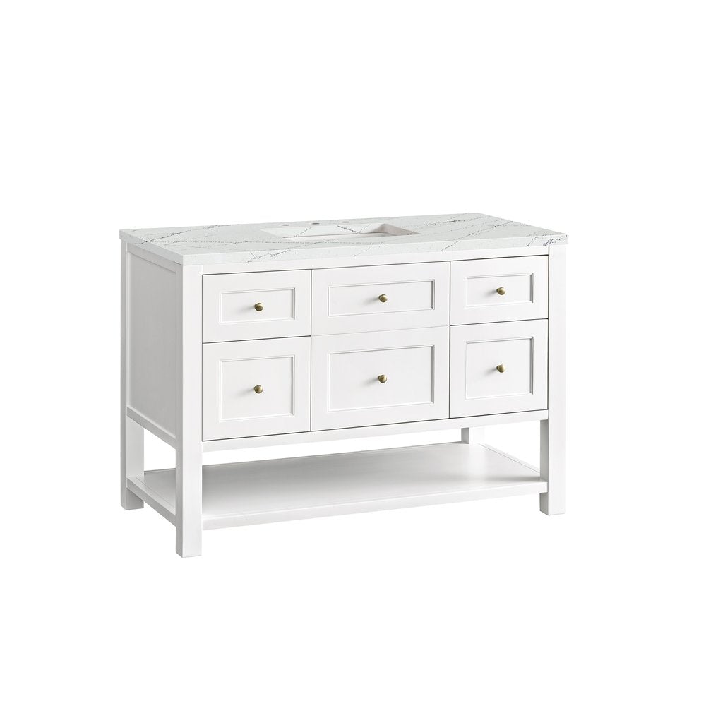James Martin - Breckenridge 48" Single Vanity, Bright White w/ 3 CM Ethereal Noctis Top - 330-V48-BW-3ENC view 10