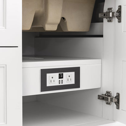 James Martin - Breckenridge 48" Single Vanity, Bright White w/ 3 CM Ethereal Noctis Top - 330-V48-BW-3ENC view 11
