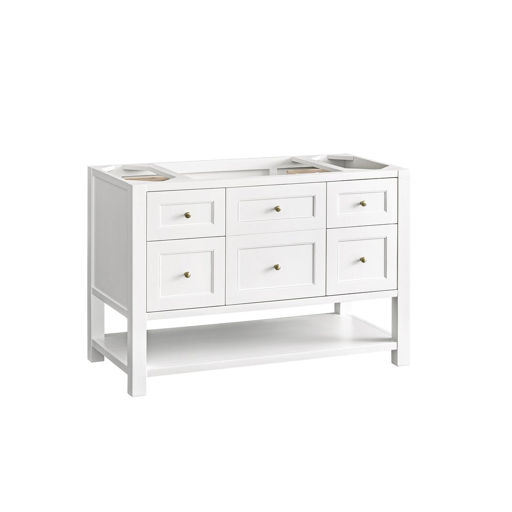 James Martin - Breckenridge 48" Single Vanity, Bright White w/ 3 CM Lime Delight Top - 330-V48-BW-3LDL view 2