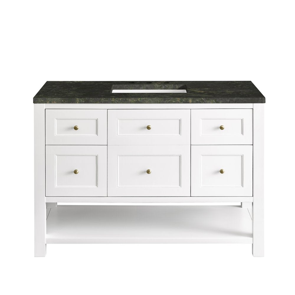 James Martin - Breckenridge 48" Single Vanity, Bright White, w/ 3 CM Phantome Eclos Top - 330-V48-BW-3PHT view 2