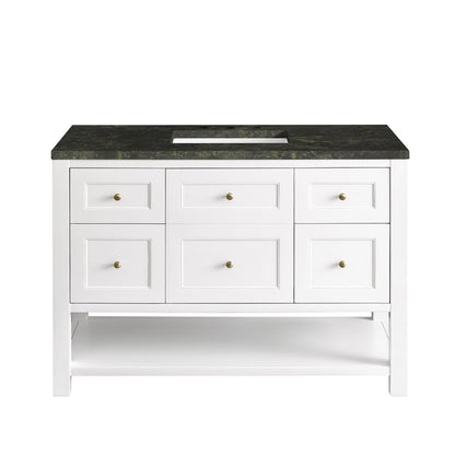 James Martin - Breckenridge 48" Single Vanity, Bright White, w/ 3 CM Phantome Eclos Top - 330-V48-BW-3PHT view 2