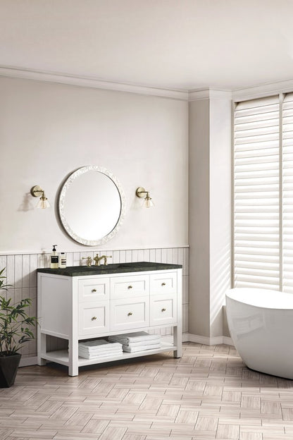 James Martin - Breckenridge 48" Single Vanity, Bright White, w/ 3 CM Phantome Eclos Top - 330-V48-BW-3PHT view 5