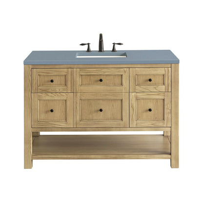 James Martin - Breckenridge 48" Single Vanity, Light Natural Oak w/ 3 CM Cala Blue Top - 330-V48-LNO-3CBL view 1