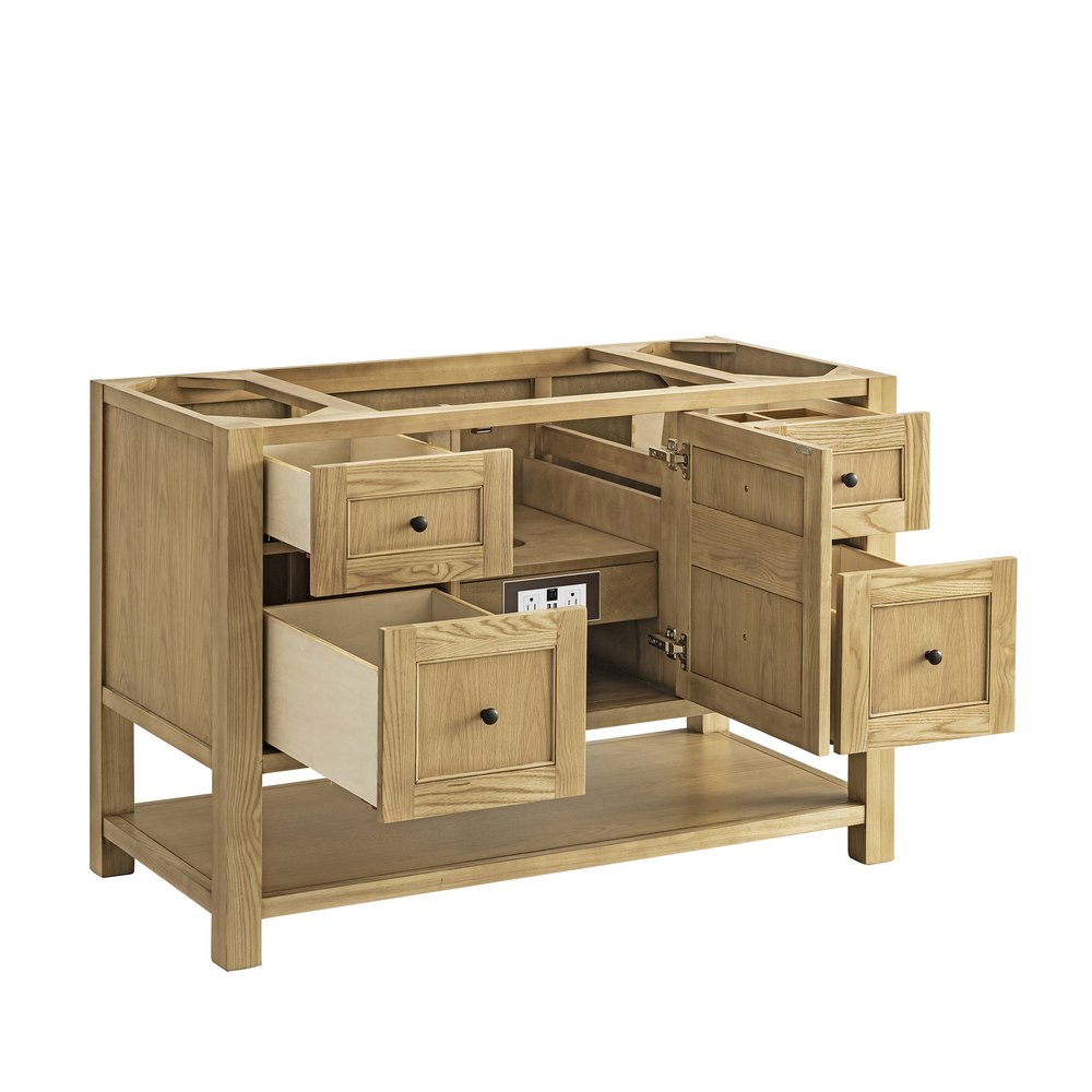 James Martin - Breckenridge 48" Single Vanity, Light Natural Oak w/ 3 CM Cala Blue Top - 330-V48-LNO-3CBL view 8