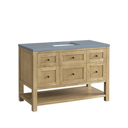 James Martin - Breckenridge 48" Single Vanity, Light Natural Oak w/ 3 CM Cala Blue Top - 330-V48-LNO-3CBL view 10