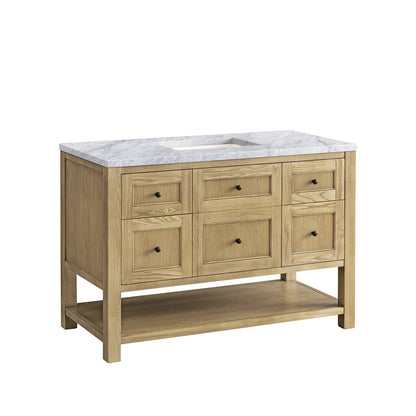 James Martin - Breckenridge 48" Single Vanity, Light Natural Oak w/ 3 CM Carrara Marble Top - 330-V48-LNO-3CAR view 10