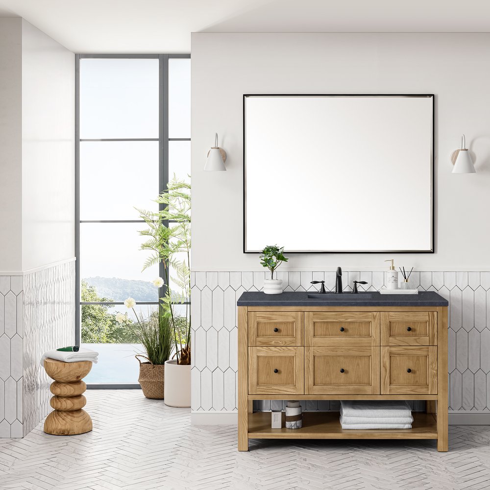 James Martin - Breckenridge 48" Single Vanity, Light Natural Oak w/ 3 CM Charcoal Soapstone Top - 330-V48-LNO-3CSP view 3