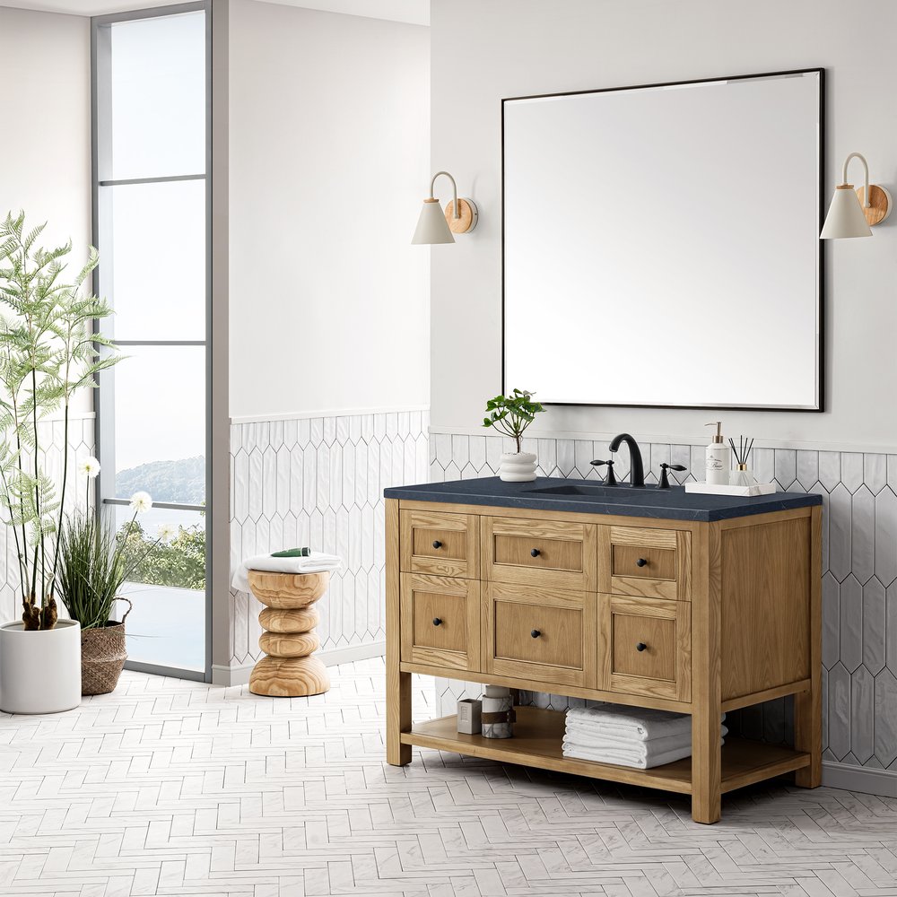 James Martin - Breckenridge 48" Single Vanity, Light Natural Oak w/ 3 CM Charcoal Soapstone Top - 330-V48-LNO-3CSP view 4