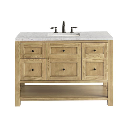 James Martin - Breckenridge 48" Single Vanity, Light Natural Oak w/ 3 CM Eternal Jasmine Pearl Top - 330-V48-LNO-3EJP view 1